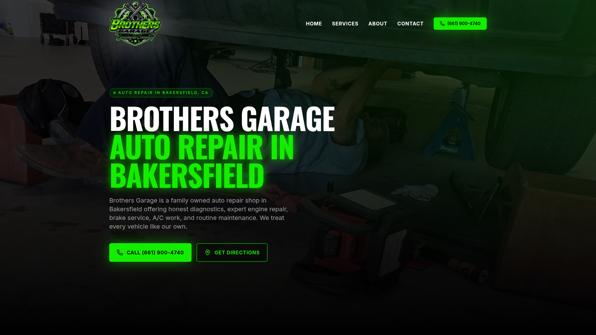 Brothers Garage website built by Wolfpack Marketing